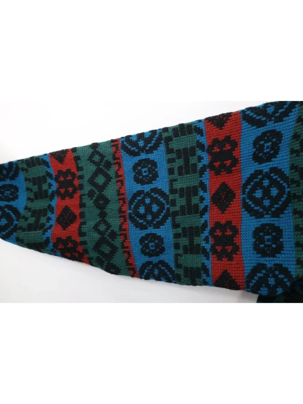 Vtg 90s Streetwear Mens Large Fair Isle Geometric Striped Knit Crewneck Sweater